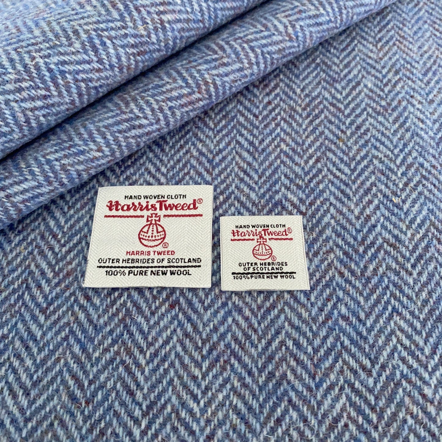 Ocean Blue Herringbone Harris Tweed - BY THE METRE / HALF