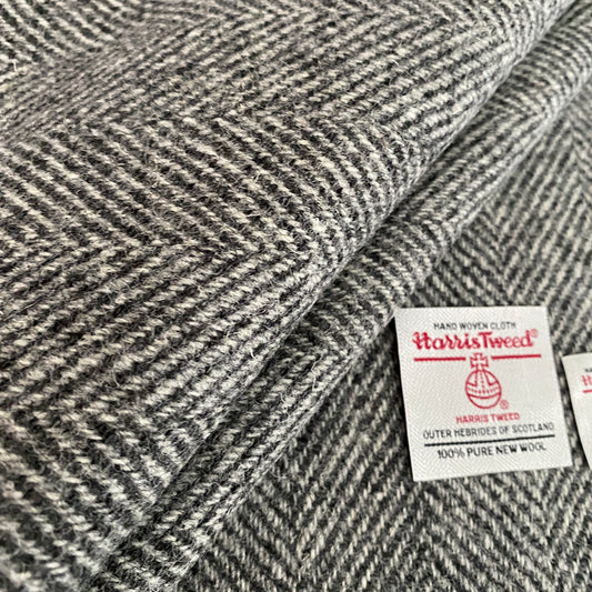 Light & Mid Grey Wide Herringbone Harris Tweed