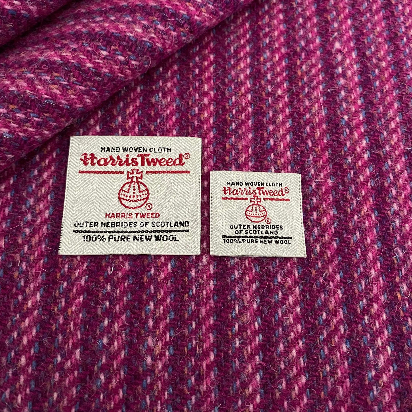 Pink & Purple Stripe Harris Tweed - BY THE METRE / HALF