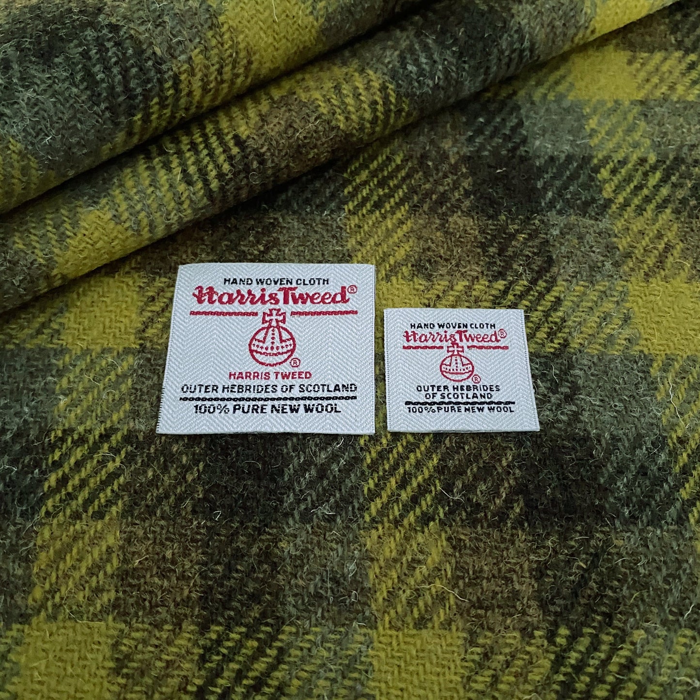 Green Earth Tones Small Check Harris Tweed - BY THE METRE / HALF