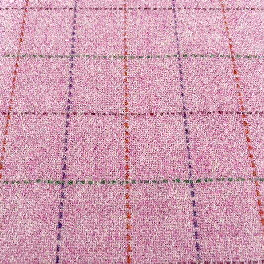 Baby Pink Herringbone Overcheck Harris Tweed