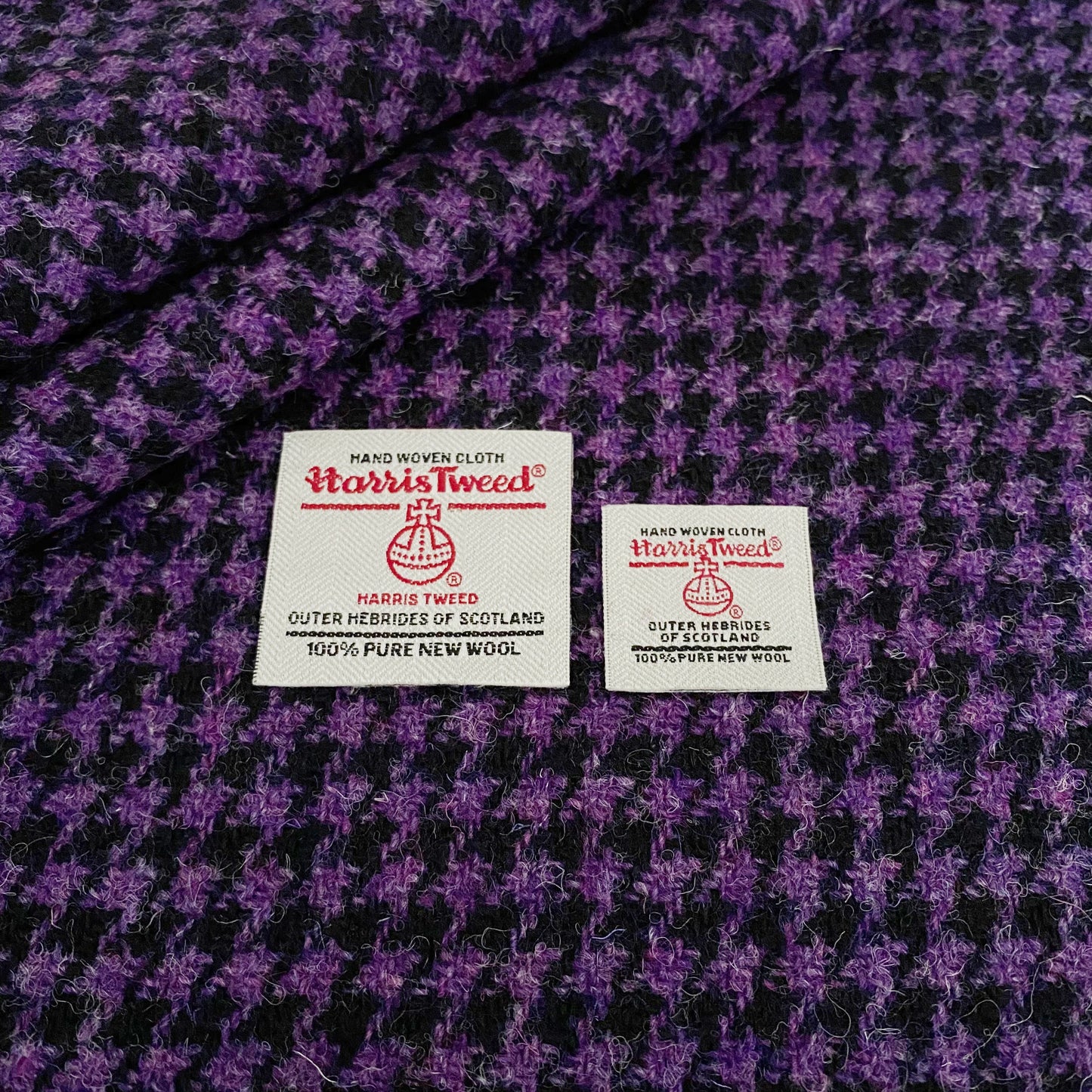 Black & Purple Houndstooth Harris Tweed