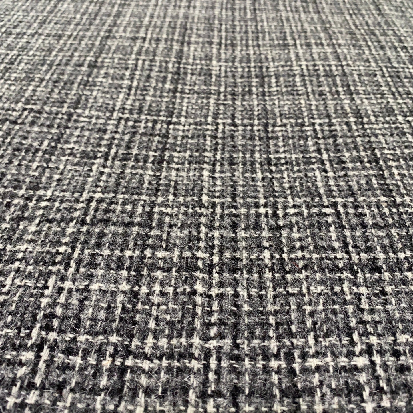 Black, Grey & White Basket Weave Harris Tweed - BY THE METRE / HALF