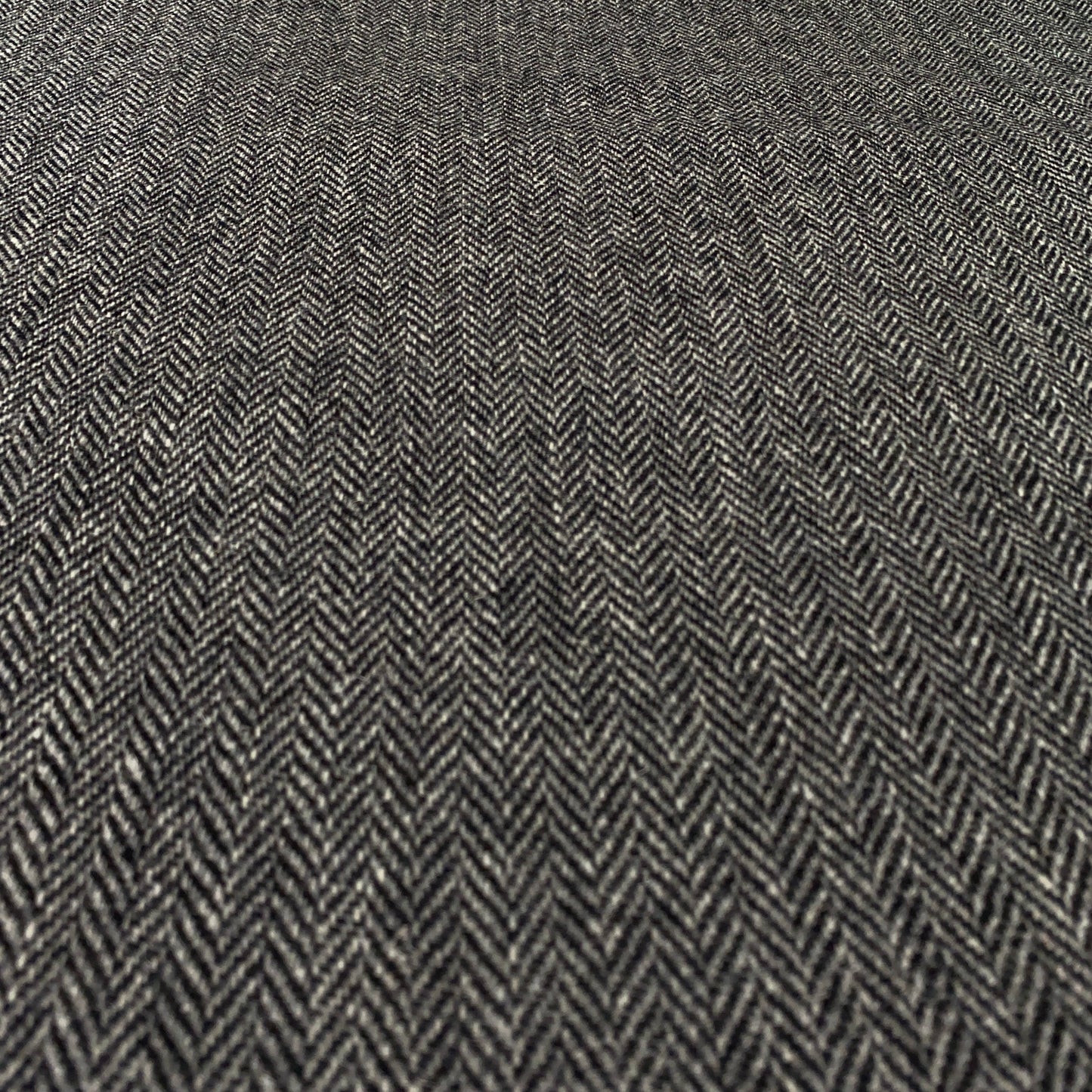 Black & Grey/White Herringbone Harris Tweed - BY THE METRE / HALF