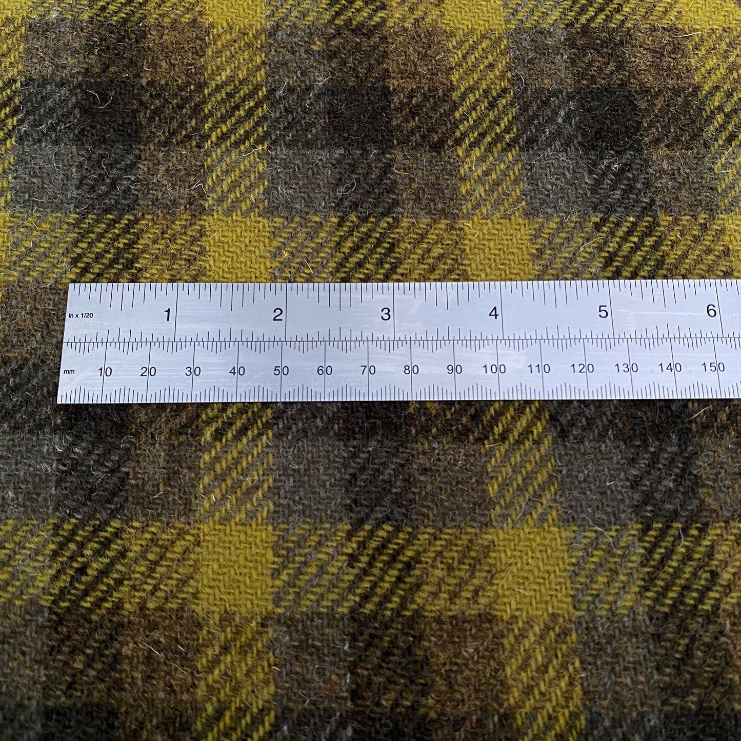 Green Earth Tones Small Check Harris Tweed - BY THE METRE / HALF
