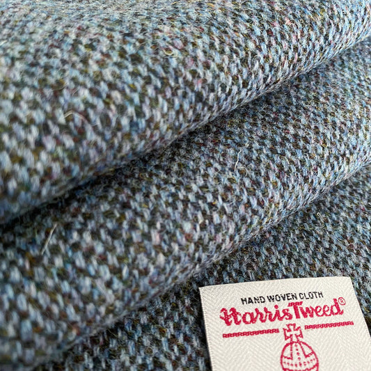 Smokey Blue Barleycorn Harris Tweed - BY THE METRE / HALF