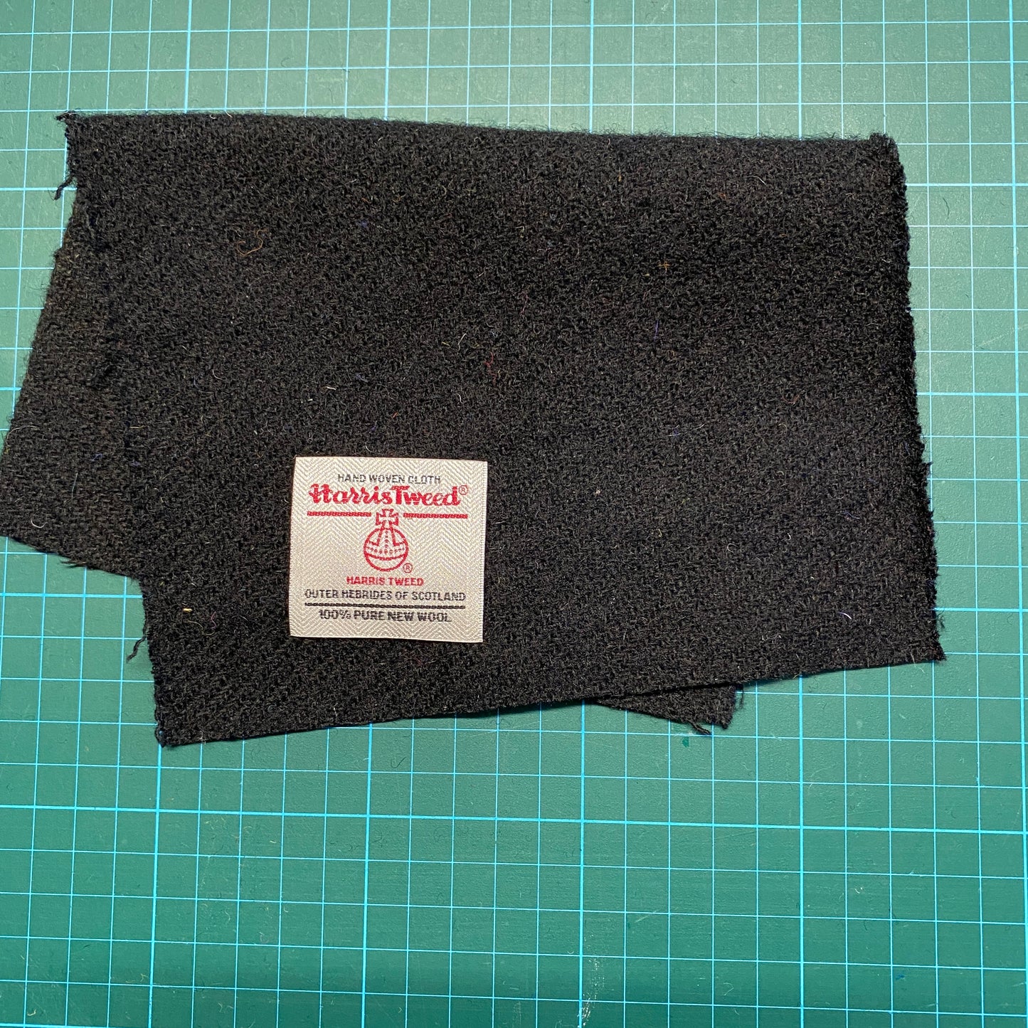 Black Harris Tweed - Offcut 588 / 25x17cm
