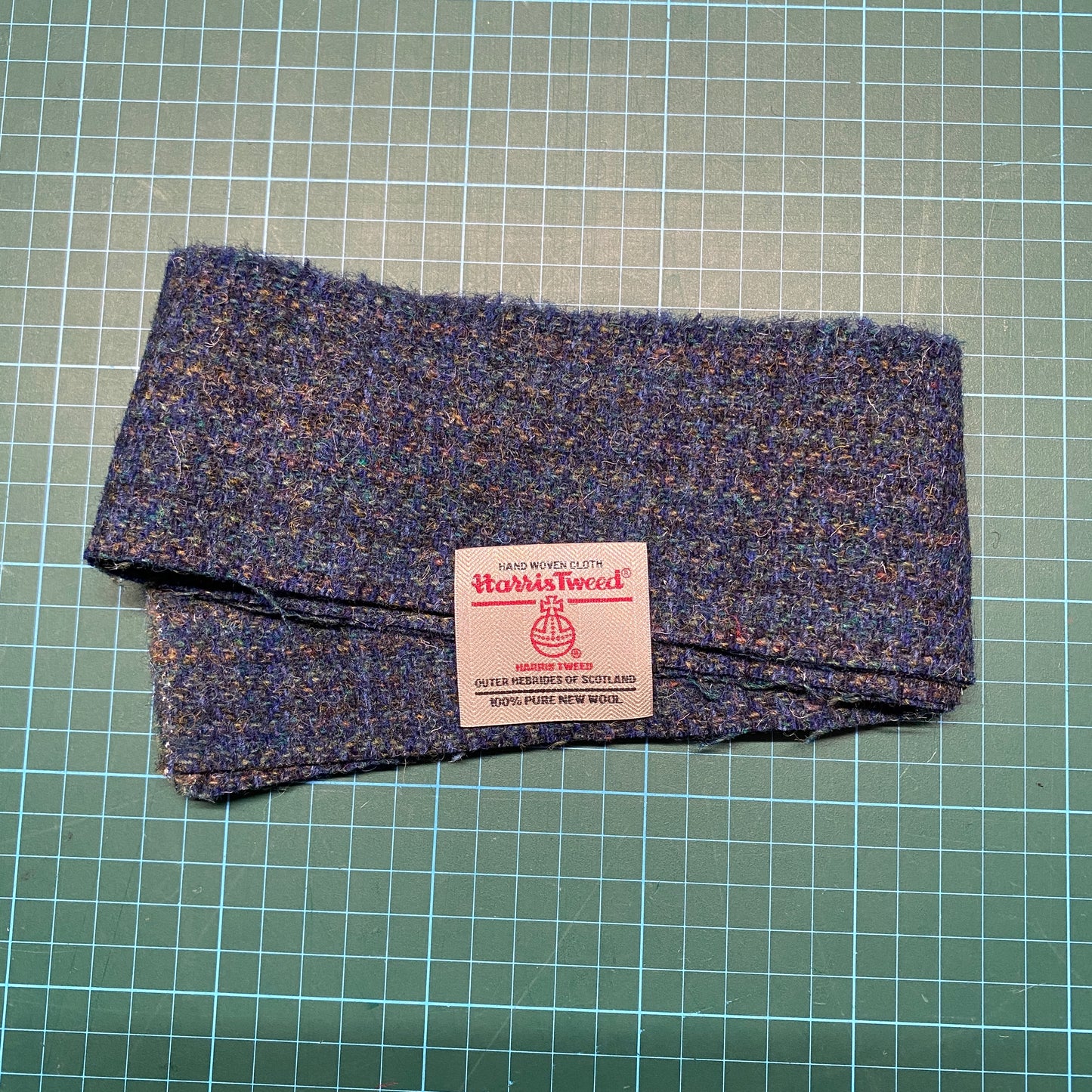 Blue Tones Herringbone Harris Tweed - Offcut 605 / 150x7cm