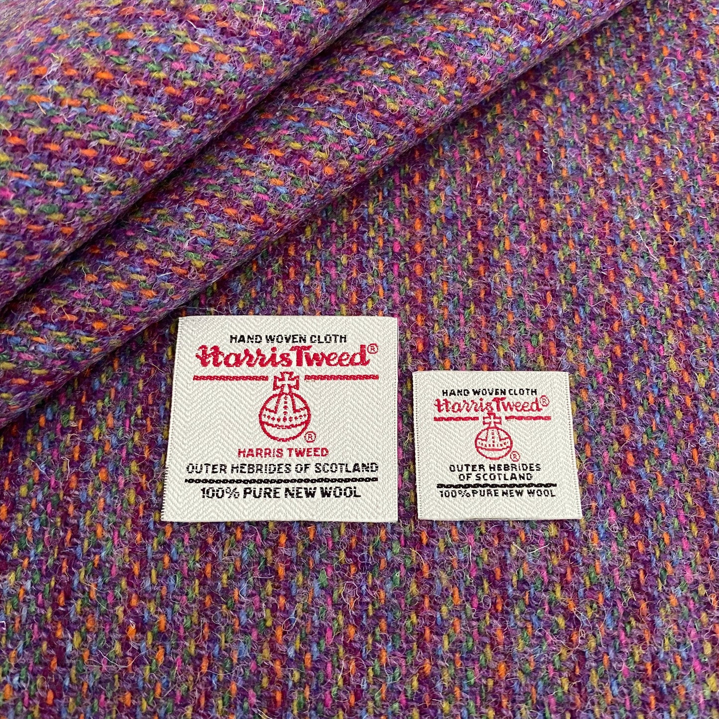 Purple Multi Stripe Harris Tweed - BY THE METRE / HALF