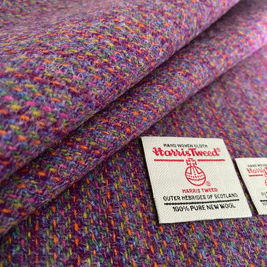 Purple Multi Stripe Harris Tweed - BY THE METRE / HALF