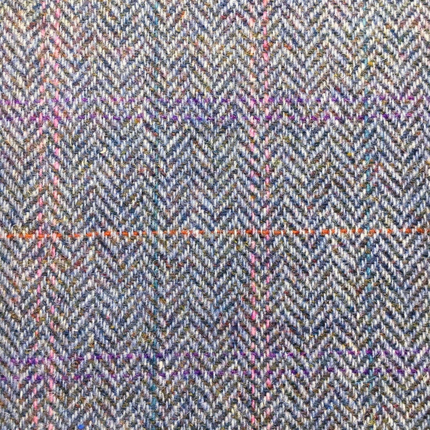 Rainbow Blue Herringbone Harris Tweed - BY THE METRE / HALF