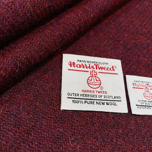 Wine Red Harris Tweed - BY THE METRE / HALF