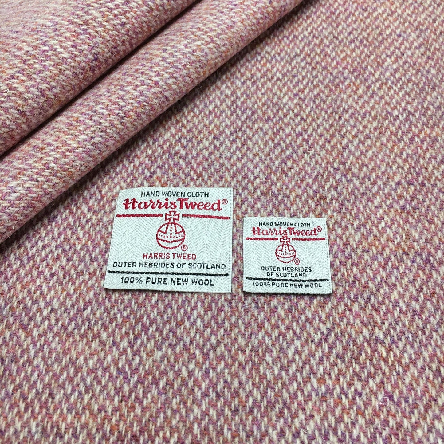 Blush Pink Barleycorn Weave Harris Tweed - BY THE METRE / HALF