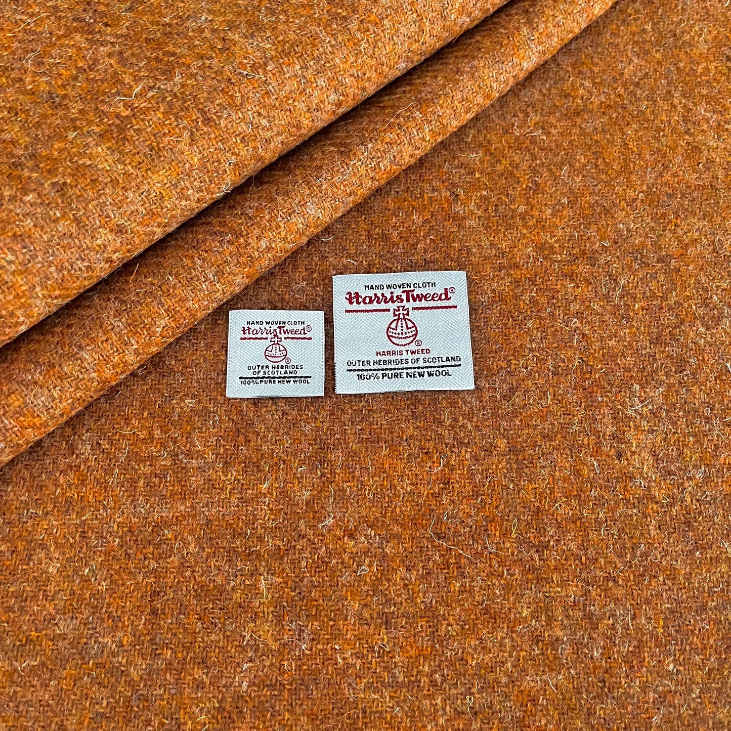 Terracotta Orange Brown Harris Tweed - BY THE METRE / HALF
