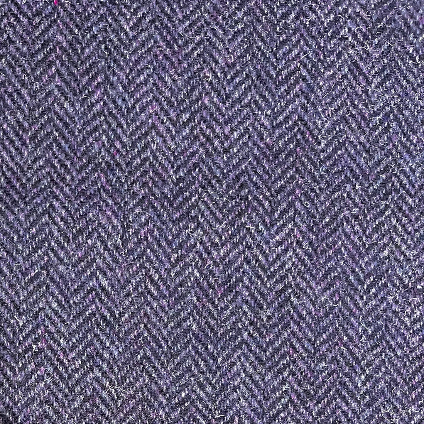 Dark Purple Herringbone Harris Tweed - BY THE METRE / HALF