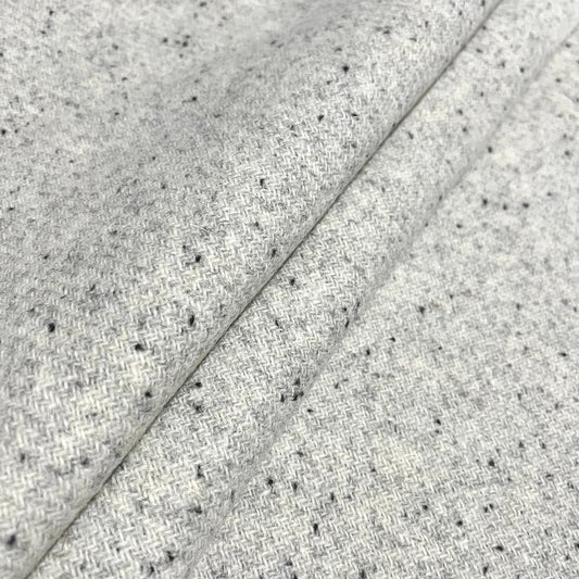 White / Pale Grey with Black Flecks Harris Tweed - BY THE METRE / HALF