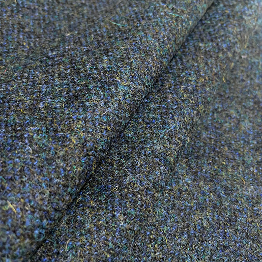 Deep Blue & Peacock Green Marl Harris Tweed - BY THE METRE / HALF