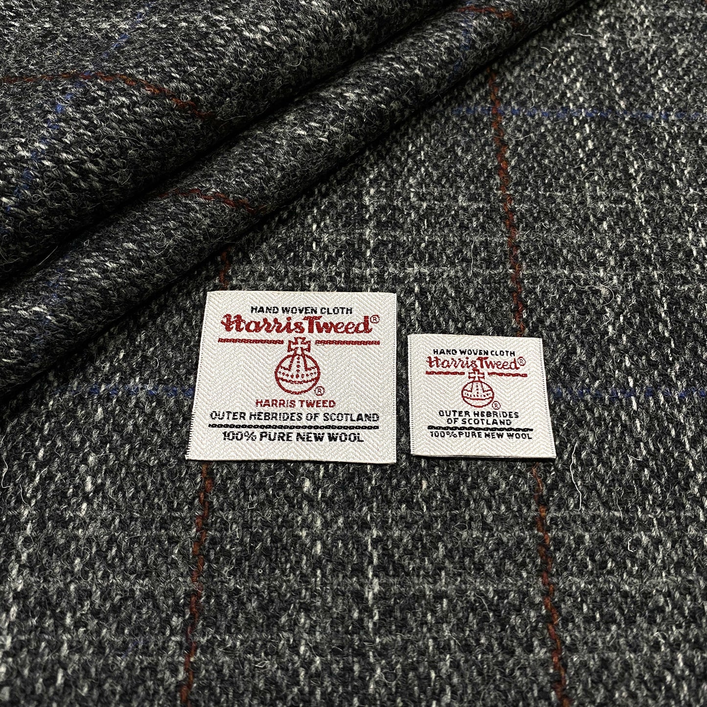 Grey Barleycorn With Red & Blue Overcheck Harris Tweed - 50% DISCOUNT