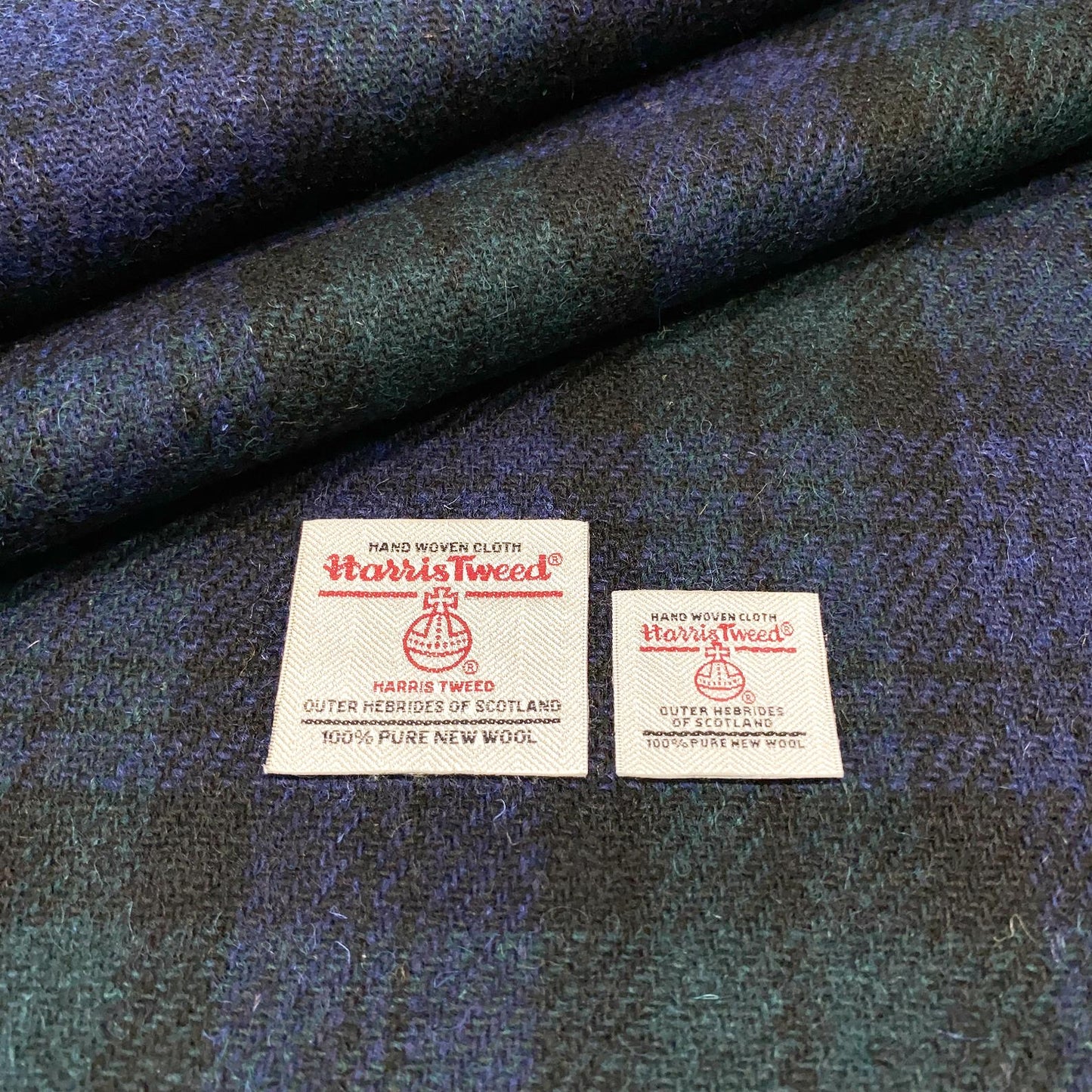 Black Watch Blue & Green Tartan Harris Tweed
