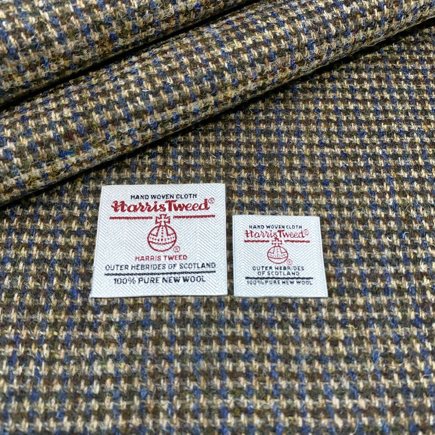Brown, Blue & Green 3x2 Weave Harris Tweed