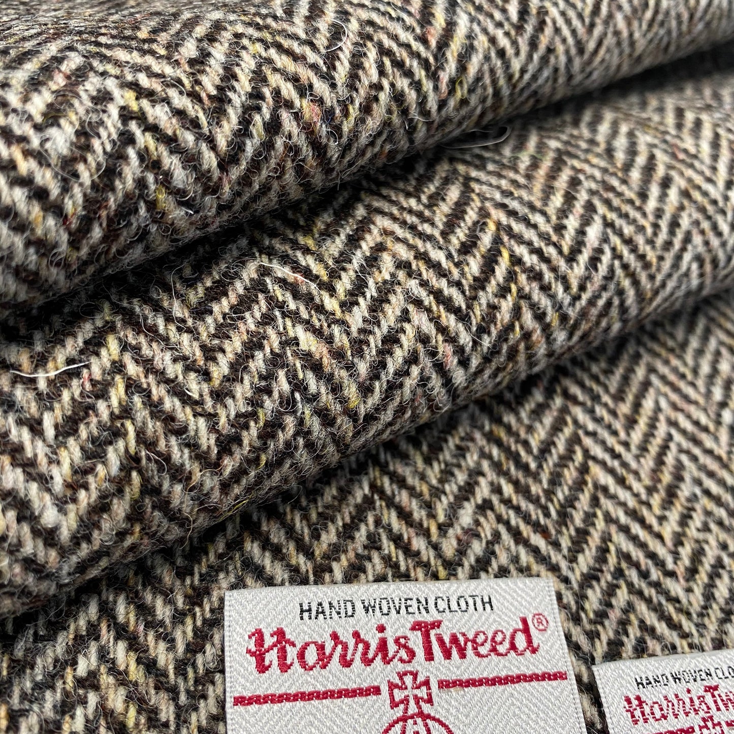 Dark Brown & Beige Herringbone Harris Tweed