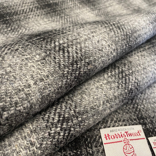 Black & Grey Ombre Check Harris Tweed - 50% DISCOUNT