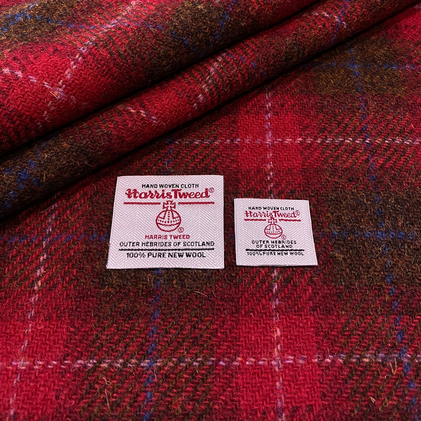 Red & Brown Tartan Harris Tweed