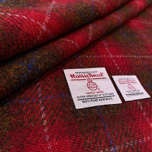 Red & Brown Tartan Harris Tweed