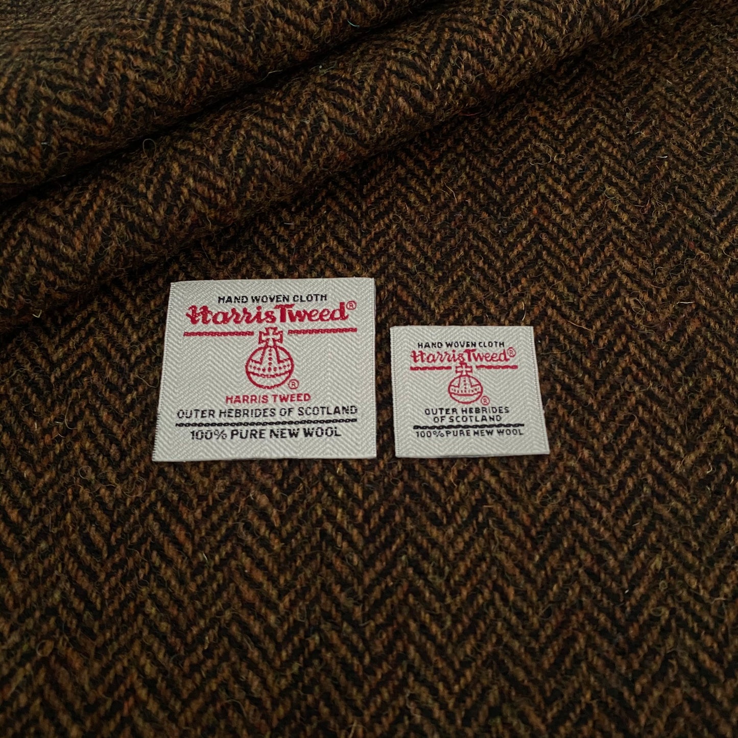 Brown & Black Herringbone Harris Tweed