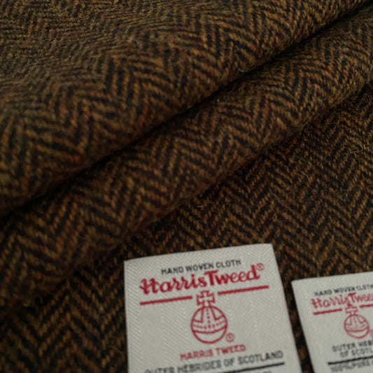Brown & Black Herringbone Harris Tweed