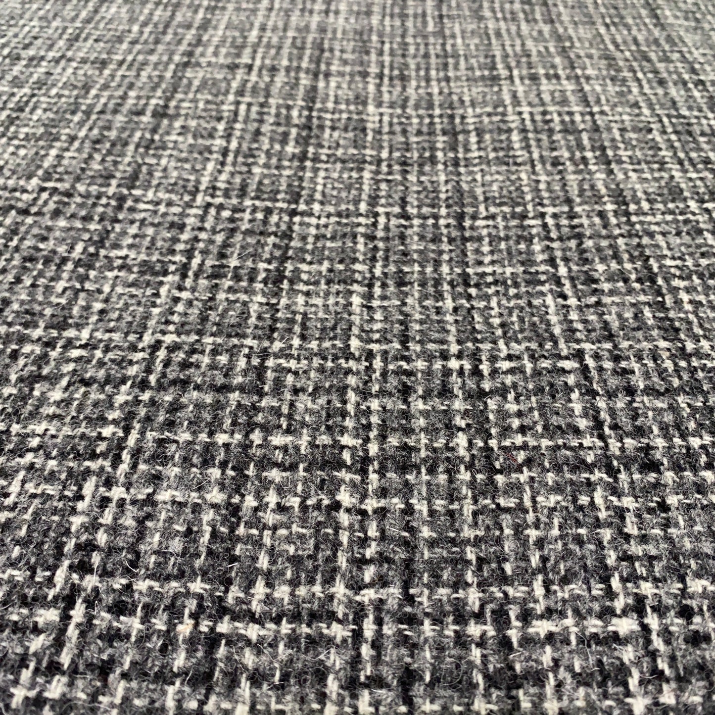 Black, Grey & White Basket Weave Harris Tweed