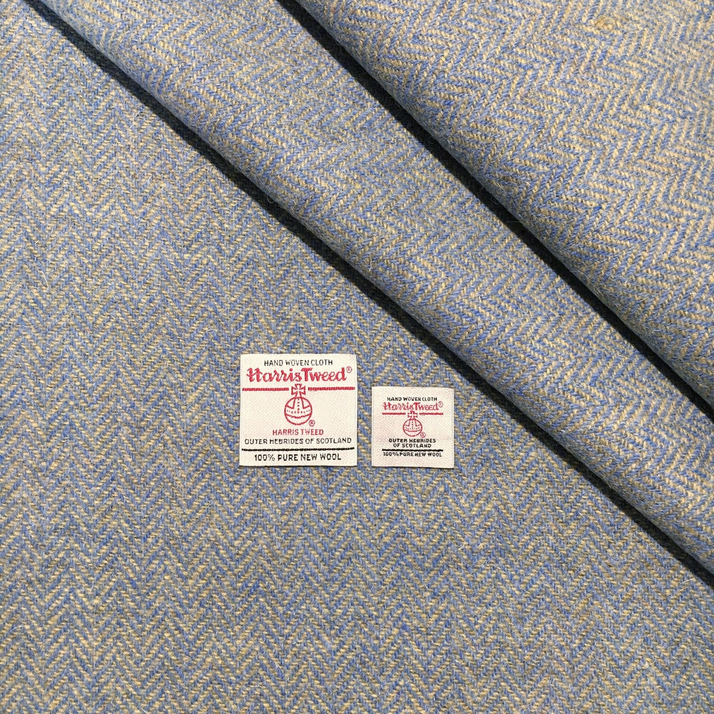 Blue & Yellow/Green Herringbone Harris Tweed