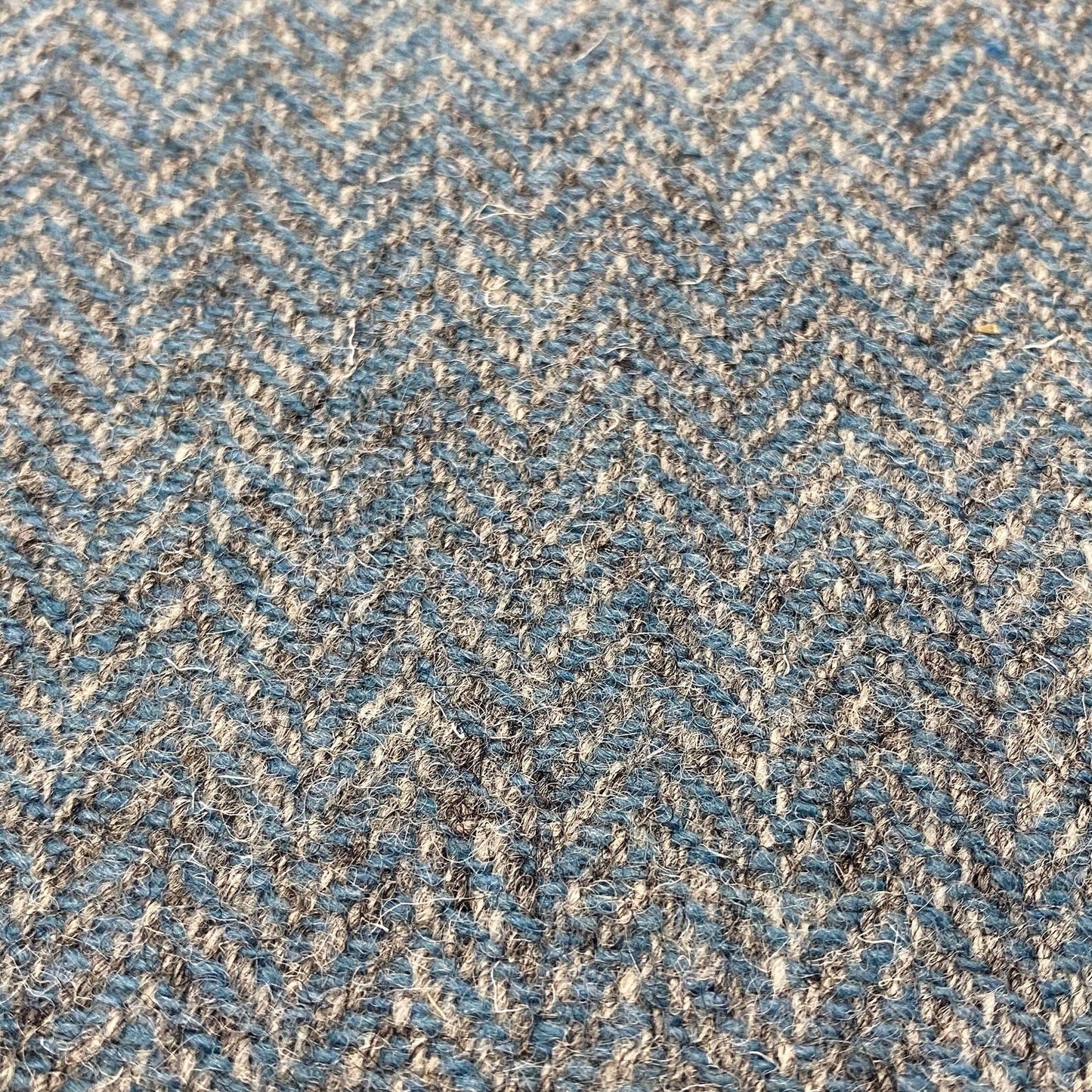 Turquoise Blue & Grey Herringbone Harris Tweed