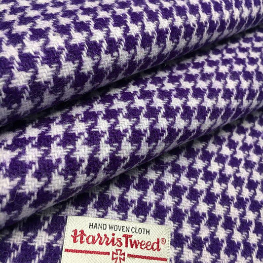 Purple & Light Violet Houndstooth Harris Tweed