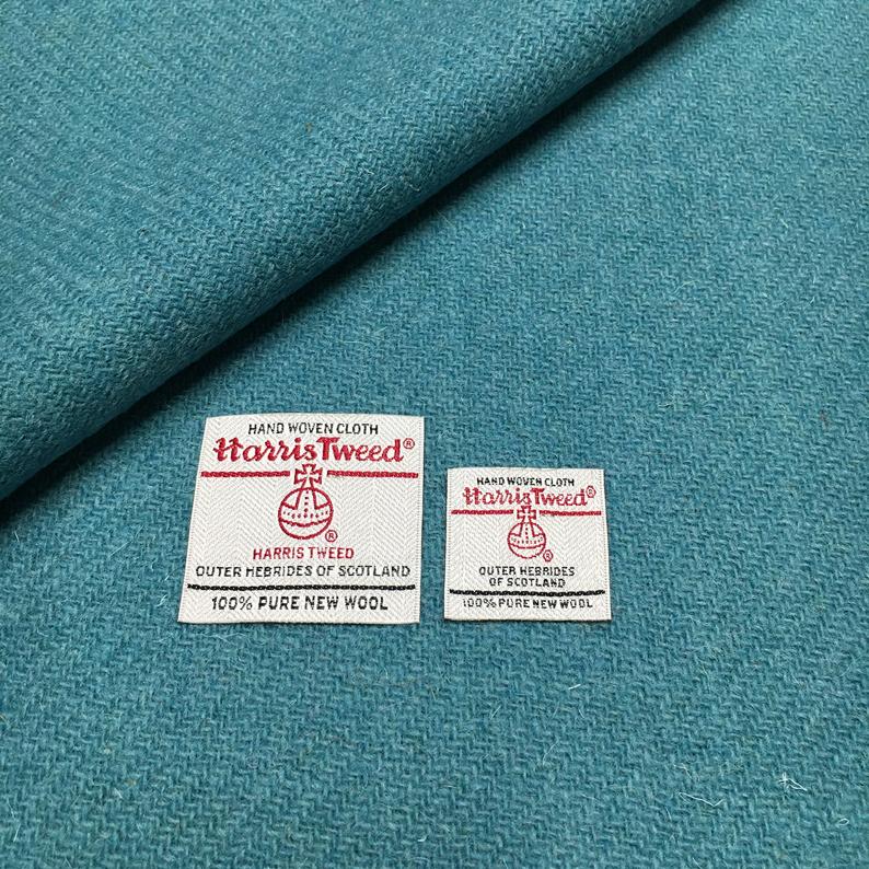 Aqua Blue/Green Harris Tweed - BY THE METRE / HALF