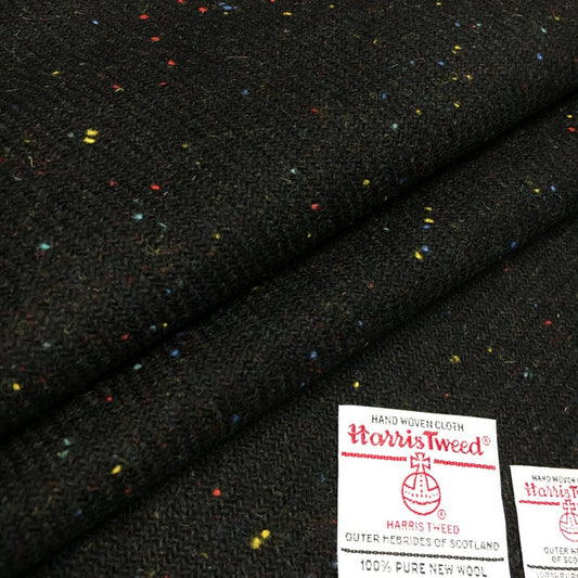 Black With Rainbow Flecks Harris Tweed