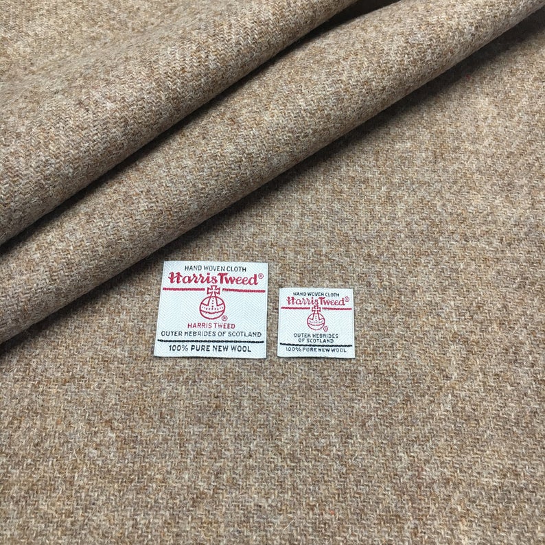 Brown Harris Tweed Wool Fabric