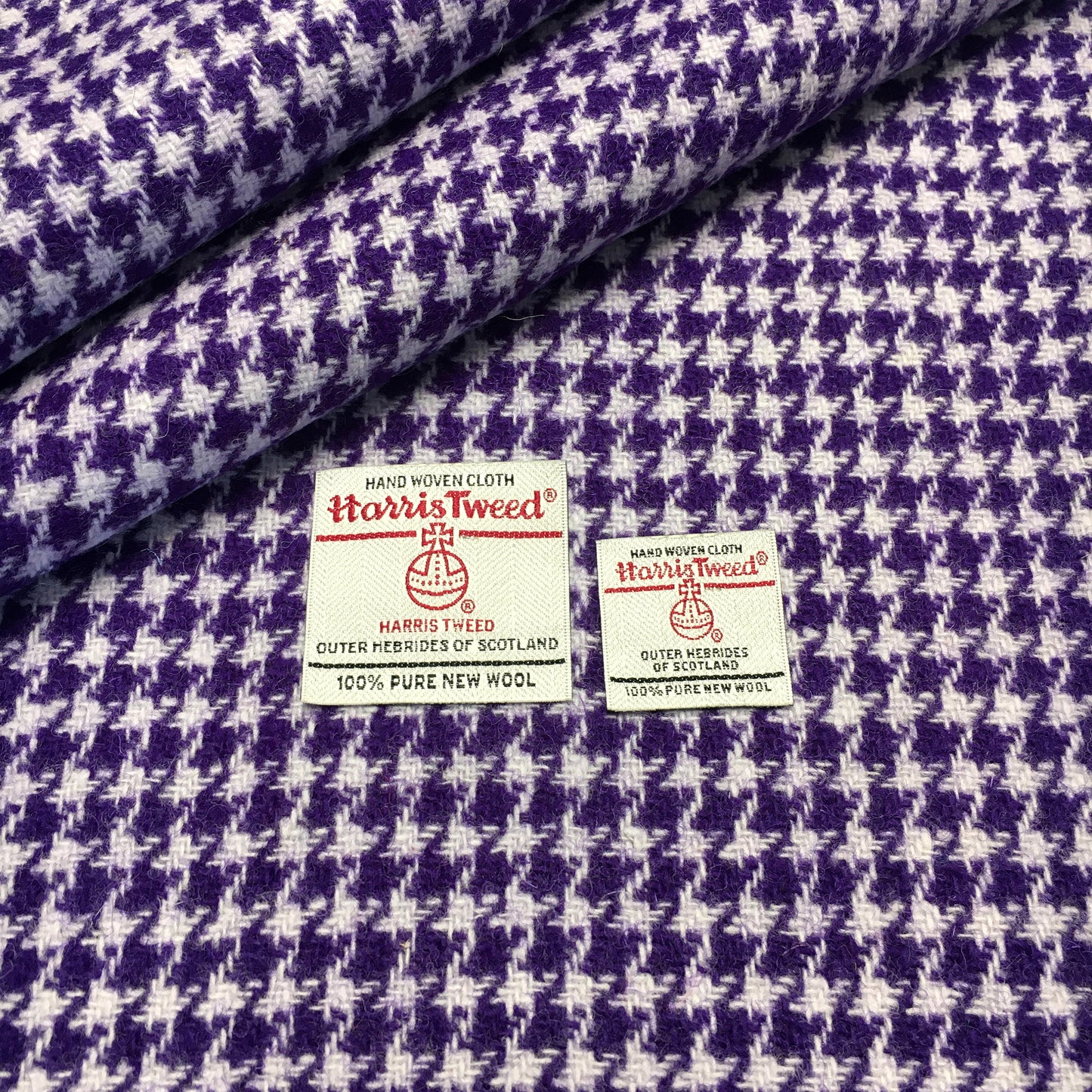 Purple & Light Violet Houndstooth Harris Tweed