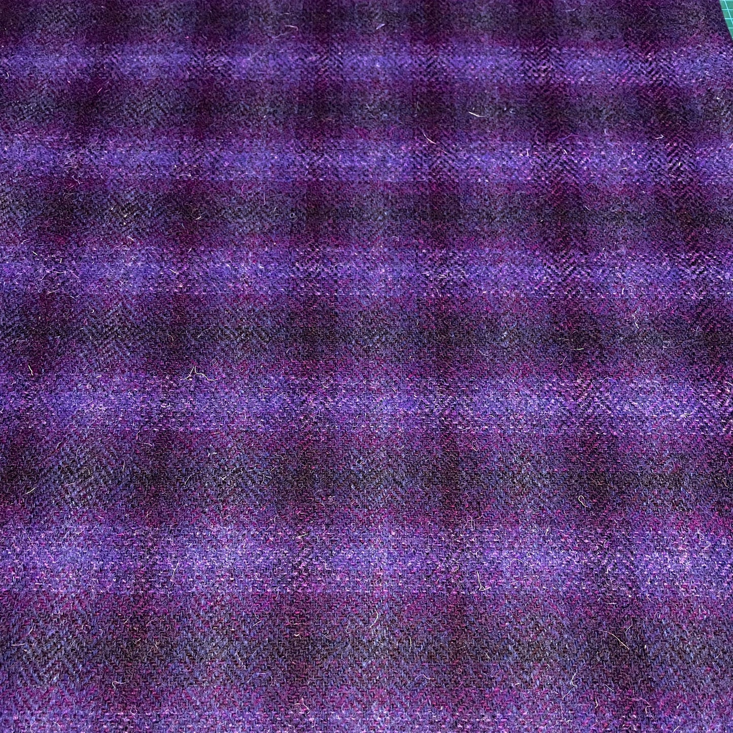 Purple Herringbone Ombre Check Harris Tweed