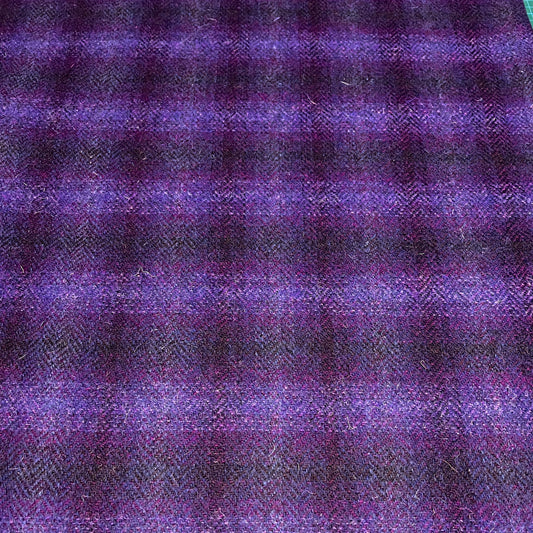Purple Herringbone Ombre Check Harris Tweed