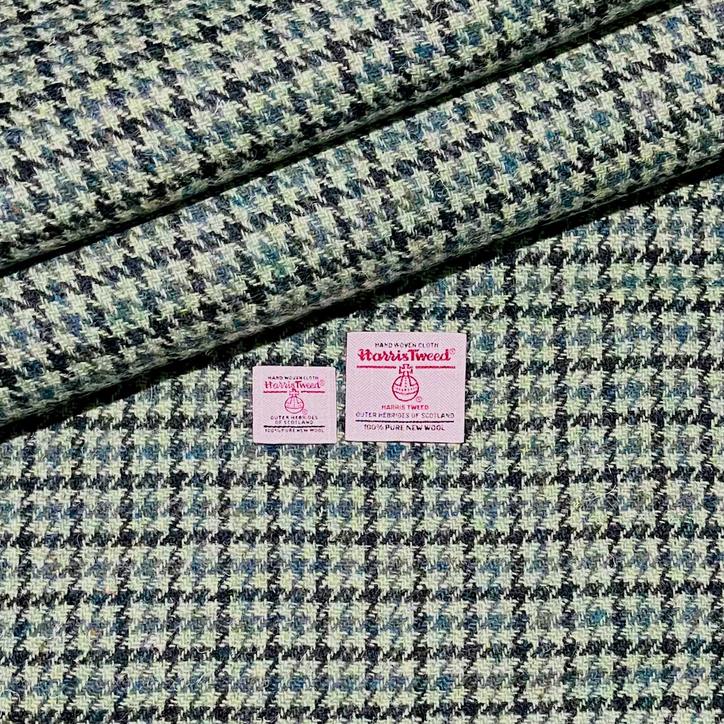 Green Tones Houndstooth Harris Tweed