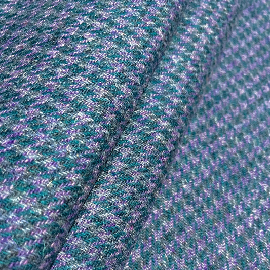 Violet & Blue Houndstooth Harris Tweed