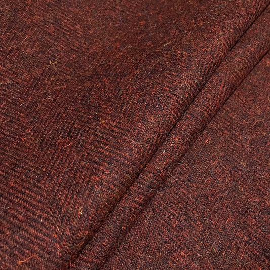 Dark Chestnut Wide Herringbone Harris Tweed