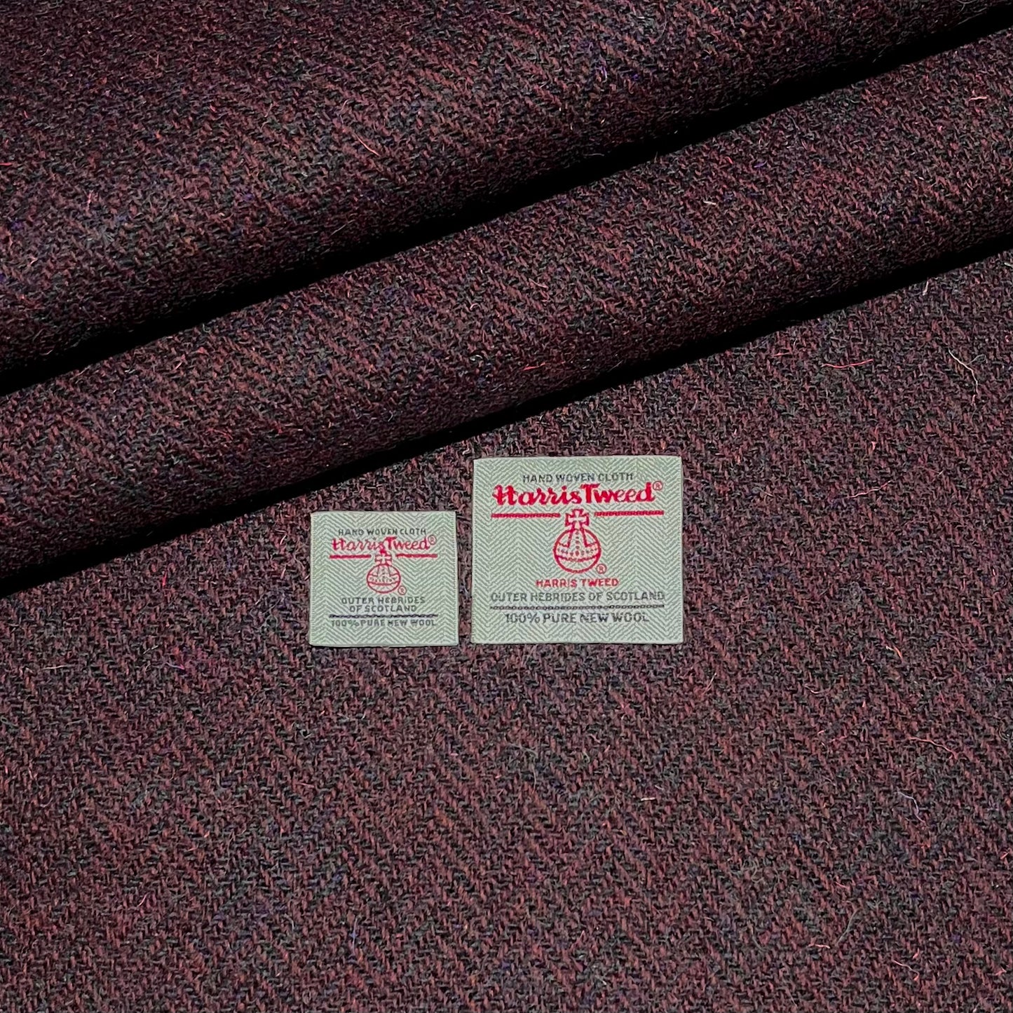 Blackberry Herringbone Harris Tweed