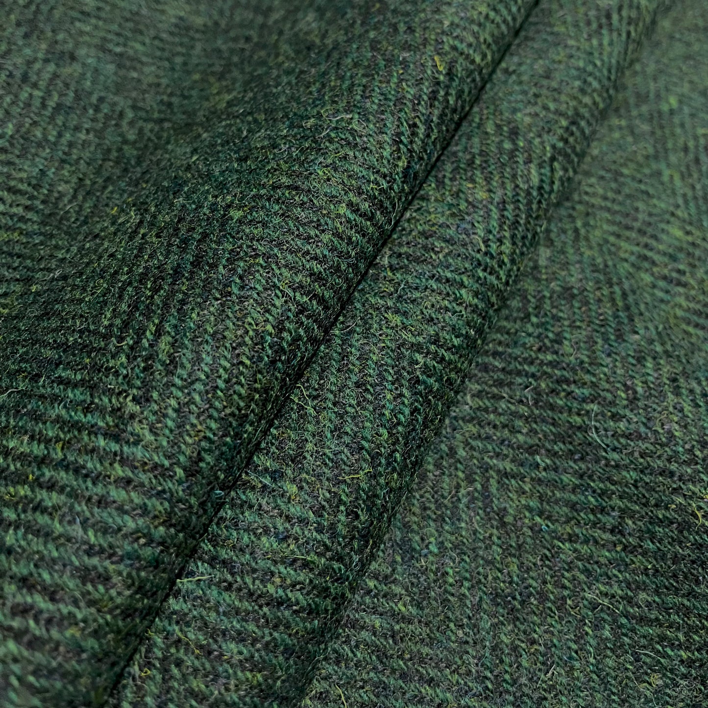 Fern Green & Dark Green Wide Herringbone Harris Tweed
