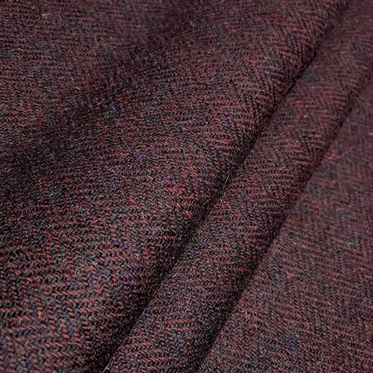 Blackberry Herringbone Harris Tweed