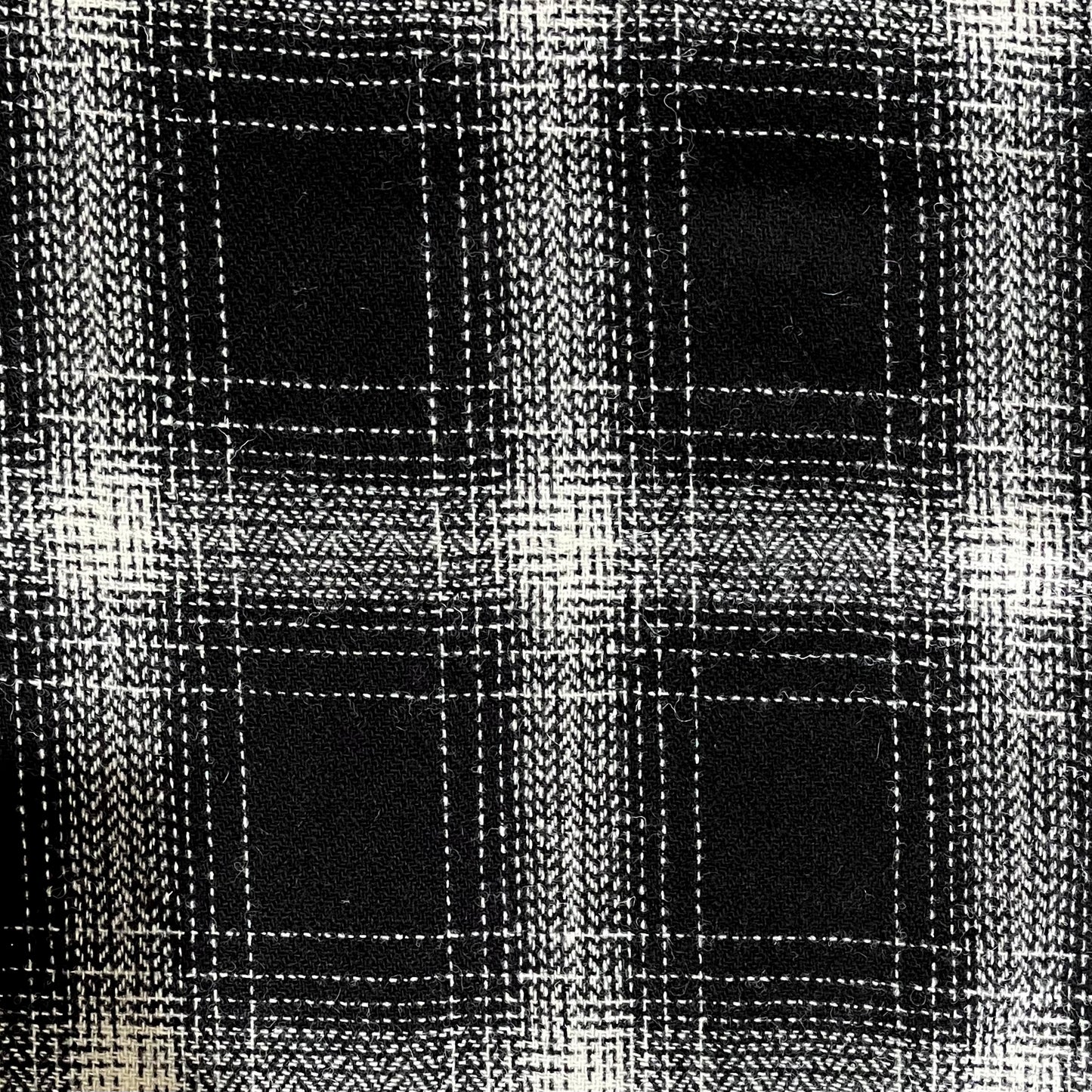 Black & White Ombré Herringbone Check Harris Tweed - BY THE METRE / HALF