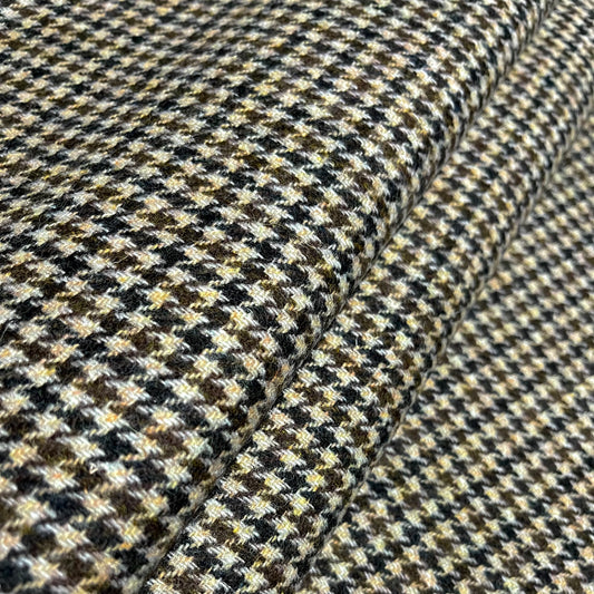 Mixed Brown Houndstooth Harris Tweed