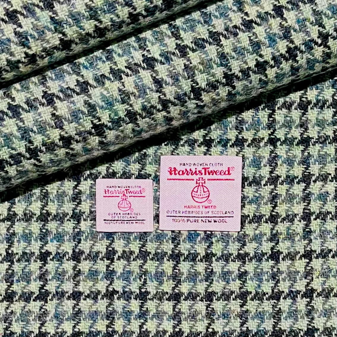 Green Tones Houndstooth Harris Tweed