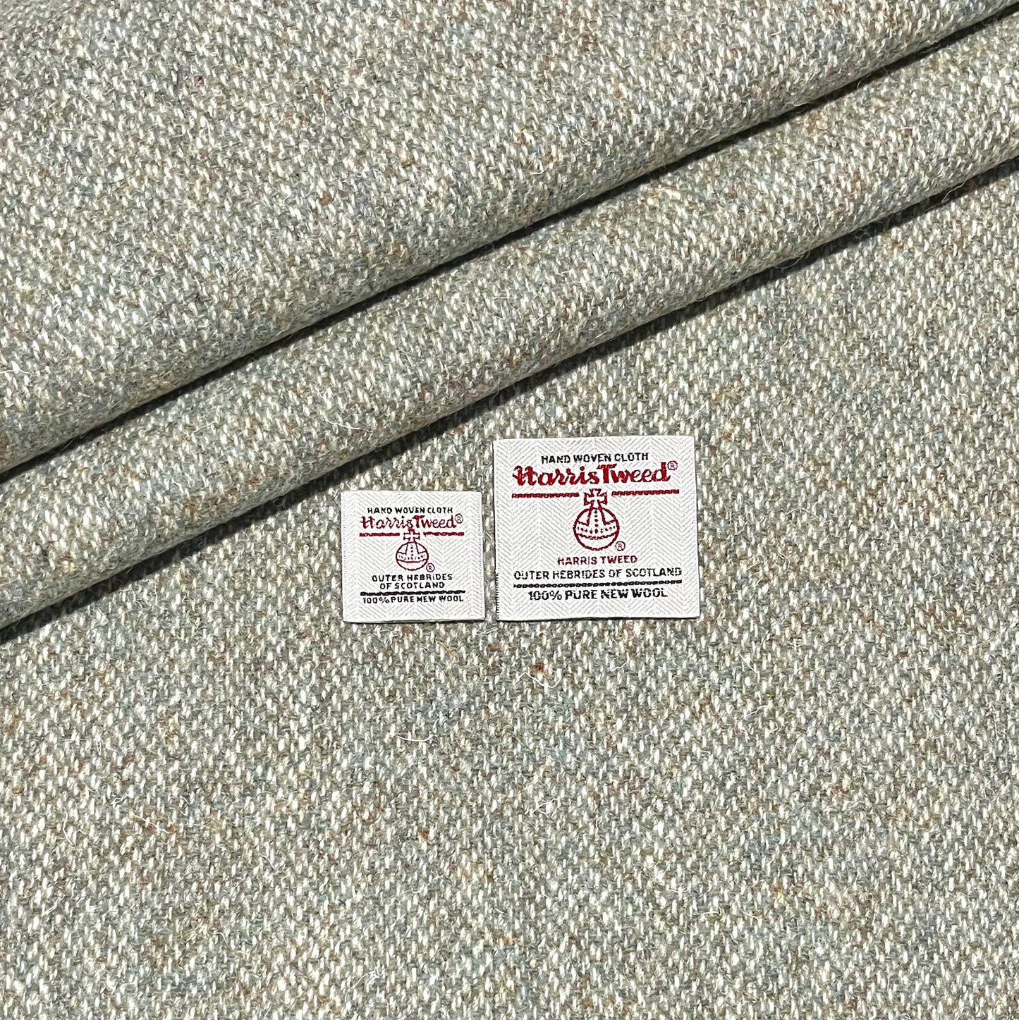 Sage Barleycorn Weave Harris Tweed - BY THE METRE / HALF